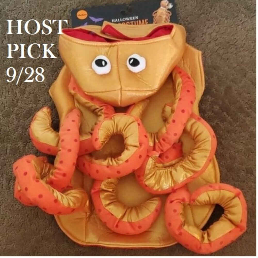 Dog Pet OCTOPUS Halloween Costume Size Small Med Large  Orange NWT